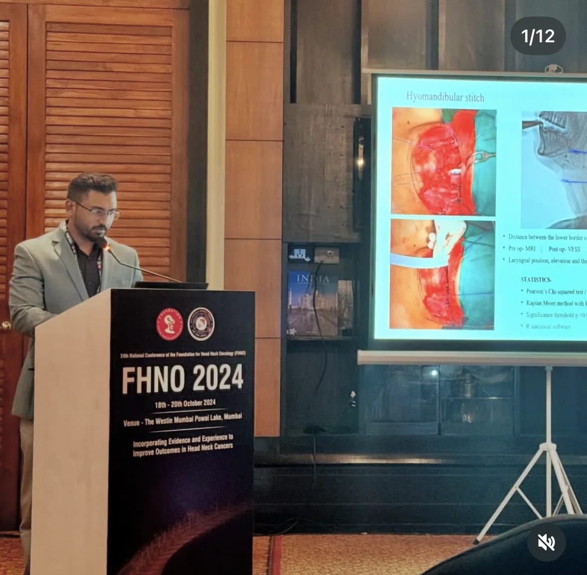 Dr Anup Srinivas presenting at a medical conference